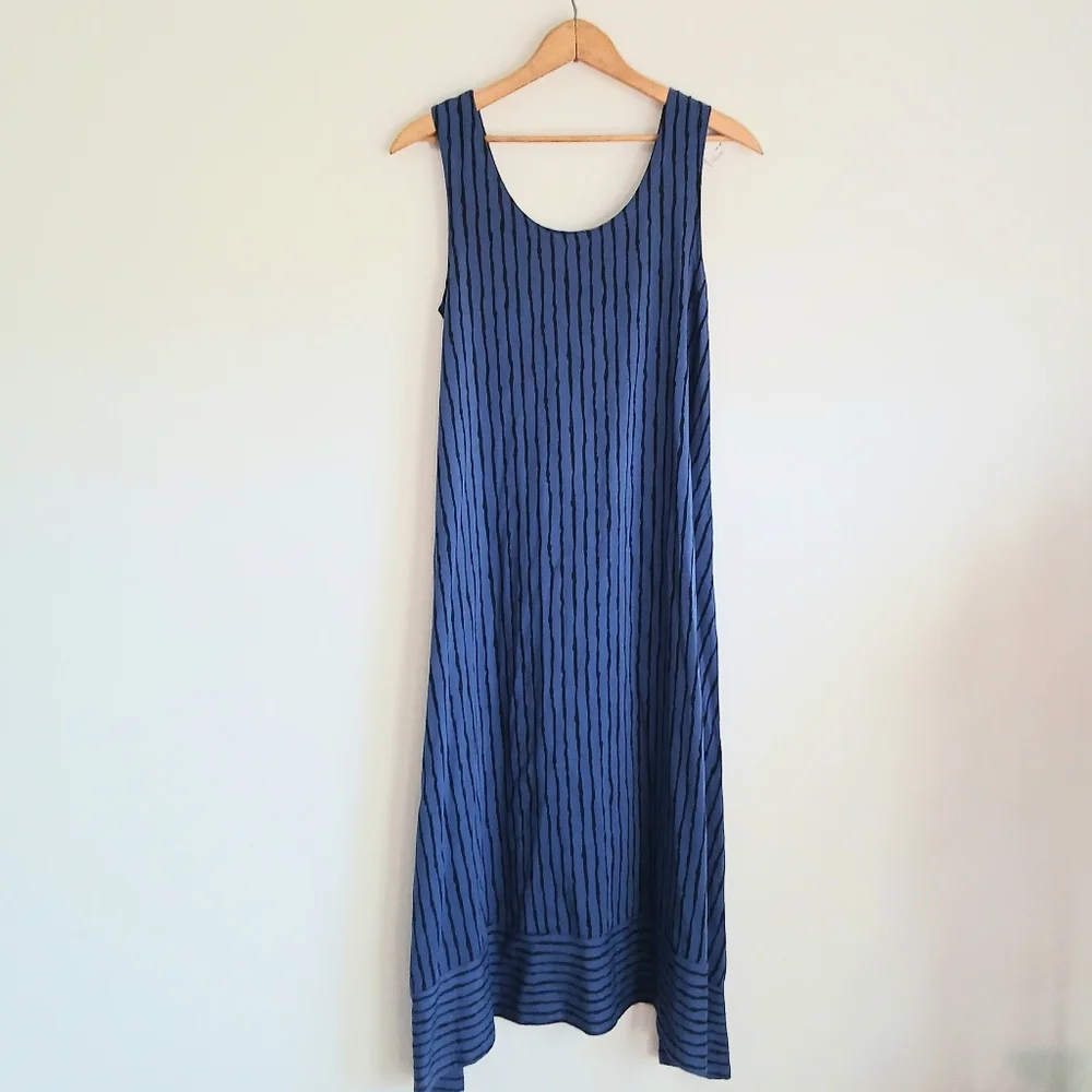 NWT- M x MATTHILDUR -Icelandic-Handmade -Blue and Black -Sleeveless-dress-Size M - Picture 11 of 13
